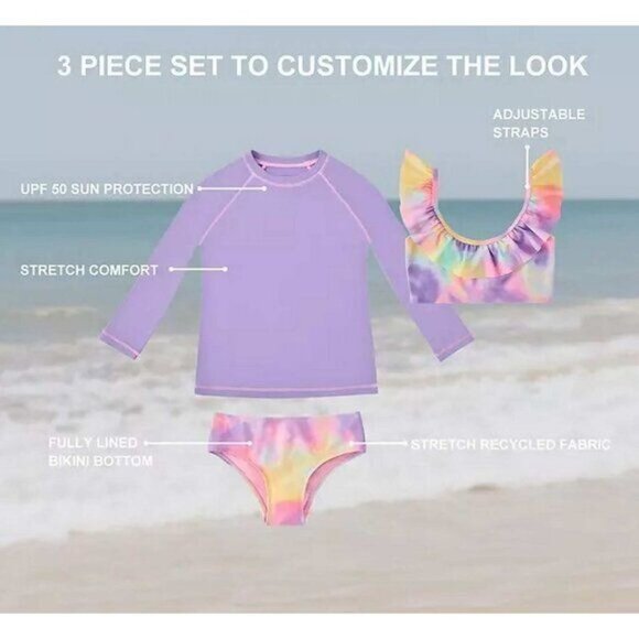 Swim 3-Piece Girls Swim Set 3T (818) - Picture 11 of 14